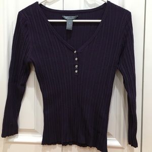 Purple tight scoop neck shirt